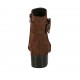 Bottines pour femmes avec fermeture éclair et boucle en daim marron talon 4 - Pointures disponibles:  42, 45