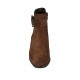 Stivaletto da donna con cerniera e fibbia in camoscio marrone tacco 4 - Misure disponibili: 42, 45, 47