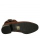 Stivaletto da donna con cerniera e fibbia in camoscio marrone tacco 4 - Misure disponibili: 42, 45, 47