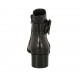 Botines para mujer con cremallera y hebilla en piel negra tacon 4 - Tallas disponibles:  32, 33, 43