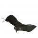 Stivale a punta al ginocchio da donna in camoscio elasticizzato nero con laccio e cerniera tacco 8 - Misure disponibili: 32, 42, 43