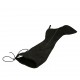 Bottes au genou à bout pointu pour femmes en daim elastique noir avec lacets et fermeture éclair talon 8 - Pointures disponibles:  42
