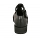 Woman's shoe with velcro strap in black leather wedge heel 3 - Available sizes:  42, 43, 45, 47
