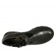 Woman's shoe with velcro strap in black leather wedge heel 3 - Available sizes:  42, 43, 45, 47