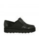 Chaussure à cou-de-pied haut pour femmes avec elastiques en cuir noir talon compensé 3 - Pointures disponibles:  34, 42, 43, 44, 45, 47