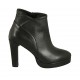 Botines con cremallera para mujeres con plataforma en piel de color negro con tacon 9 - Tallas disponibles:  42