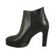 Botines con cremallera para mujeres con plataforma en piel de color negro con tacon 9 - Tallas disponibles:  42