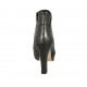 Bottines pour femmes avec fermeture éclair et plateforme en cuir noir et avec talon 9 - Pointures disponibles:  42