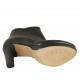 Woman's ankle boot with zipper and platform in black leather with heel 9 - Available sizes:  42