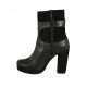 Stivaletto da donna con cerniera, fibbia e plateau in pelle e camoscio nero tacco 10 - Misure disponibili: 31, 32, 33, 34, 42, 43