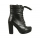 Bottine à lacets avec plateforme pour femmes en cuir noir talon 10 - Pointures disponibles:  32, 33