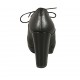 Woman's laced shoe with platform in black leather heel 9 - Available sizes:  32, 34, 42, 43