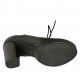 Zapato para mujer con cordones y plataforma en piel de color negro tacon 9 - Tallas disponibles:  32, 34, 42, 43