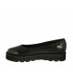 Woman's ballerina shoe in black leather wedge heel 3 - Available sizes:  42