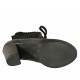 Stivaletto stringato da donna in pelle nera e tessuto elasticizzato con plateau tacco 9 - Misure disponibili: 32, 33, 42, 43, 44, 46