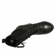 Botin con cordones para mujer en piel y tejido elastico negro con plataforma tacon 9 - Tallas disponibles:  32, 33, 43, 44