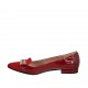 Woman's pointy loafer with accessory in red patent leather and suede heel 1 - Available sizes:  42
