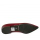 Woman's pointy loafer with accessory in red patent leather and suede heel 1 - Available sizes:  42