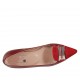 Mocassino a punta da donna con accessorio in vernice e camoscio rosso tacco 1 - Misure disponibili: 42