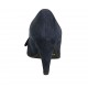 Decolté da donna con fiocco in camoscio blu tacco 8 - Misure disponibili: 32, 34, 43, 45