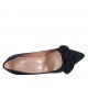 Decolté da donna con fiocco in camoscio blu tacco 8 - Misure disponibili: 32, 34, 43, 45