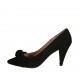 Decolté da donna con fiocco in camoscio nero tacco 8 - Misure disponibili: 32, 33, 34, 43