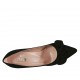 Woman's pump with bow in black suede heel 8 - Available sizes:  32, 33, 34, 43