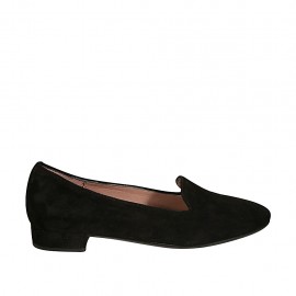 Mocassino da donna in camoscio nero tacco 2 - Misure disponibili: 32