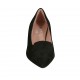 Zapato a punta para mujer en gamuza negra tacon 5 - Tallas disponibles:  33, 44