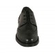 Woman's laced derby shoe in black leather with Brogue decorations heel 3 - Available sizes:  34, 43, 44, 45