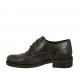 Woman's laced derby shoe in brown leather with Brogue decorations heel 3 - Available sizes:  43, 44, 45