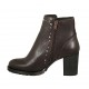 Stivaletto da donna con cerniera e borchie in pelle marrone tacco 7 - Misure disponibili: 42, 43, 44