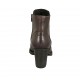 Stivaletto da donna con cerniera e borchie in pelle marrone tacco 7 - Misure disponibili: 42, 43, 44