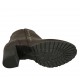Stivaletto da donna con cerniera e borchie in pelle marrone tacco 7 - Misure disponibili: 42, 43, 44
