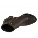 Stivaletto da donna con cerniera e borchie in pelle marrone tacco 7 - Misure disponibili: 42, 43, 44
