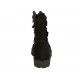 Stivaletto stringato da donna con cerniera e fibbie in camoscio nero tacco 3 - Misure disponibili: 33, 34, 42, 43, 44
