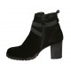 Bottines pour femmes avec fermeture éclair interieur et boucle en daim et cuir noir talon 7 - Pointures disponibles:  42, 43, 44