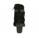 Botines para mujer con cremallera interna y hebilla en gamuza y piel negra tacon 7 - Tallas disponibles:  42, 43, 44