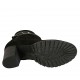 Botines para mujer con cremallera interna y hebilla en gamuza y piel negra tacon 7 - Tallas disponibles:  42, 43, 44