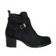 Stivaletto da donna con cerniera e fibbia in camoscio blu tacco 5 - Misure disponibili: 34, 43, 44