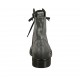 Woman's laced combat boot with zipper in black washed out leather heel 3 - Available sizes:  32