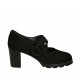 Decolté da donna con cinturino in camoscio nero tacco 6 - Misure disponibili: 42, 43, 44