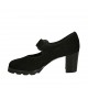 Decolté da donna con cinturino in camoscio nero tacco 6 - Misure disponibili: 42, 43, 44