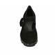 Zapato de salón para mujer con cinturon en gamuza negra tacon 6 - Tallas disponibles:  42, 43, 44