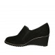 Zapato cerrado para mujer con elasticos en gamuza negra cuña 5 - Tallas disponibles:  34, 42, 43