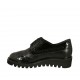 Zapato derby para mujer con cordones en piel y charol negro cuña 3 - Tallas disponibles:  33, 42, 44