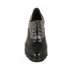 Zapato oxford para mujer con cordones en piel cepillada gris y negra tacon 6 - Tallas disponibles:  33, 34, 42, 43