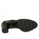 Zapato oxford para mujer con cordones en piel cepillada gris y negra tacon 6 - Tallas disponibles:  33, 34, 42, 43