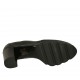 Chaussure richelieu à lacets pour femmes en cuir noir talon 6 - Pointures disponibles:  42