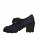 Zapato para mujer con cordones en gamuza azul tacon 7 - Tallas disponibles:  33, 42, 43, 44
